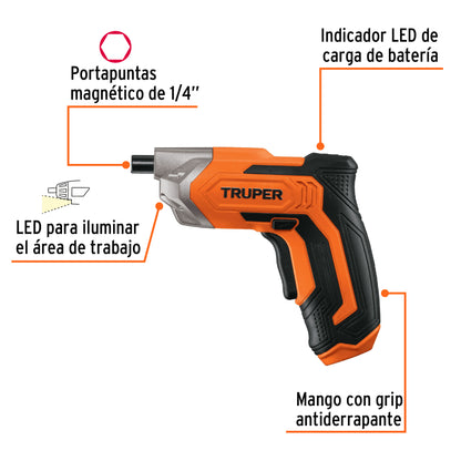 Destornillador Inalámbrico  3.6 V, TRUPER