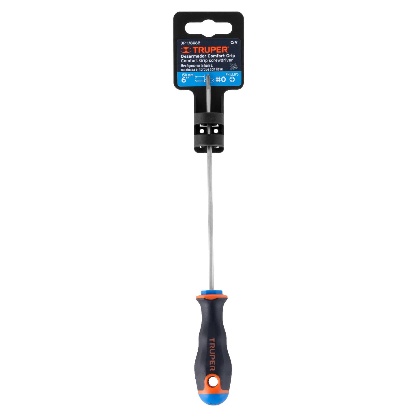 DESARMADOR DE CRUZ 1/8' X 6' MANGO COMFORT GRIP, TRUPER