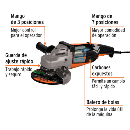 Esmeriladora Angular  7' 2200 W, Profesional, TRUPER
