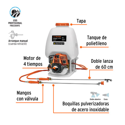 FUMIGADOR A GASOLINA DE USO AGRÍCOLA, 4 TIEMPOS