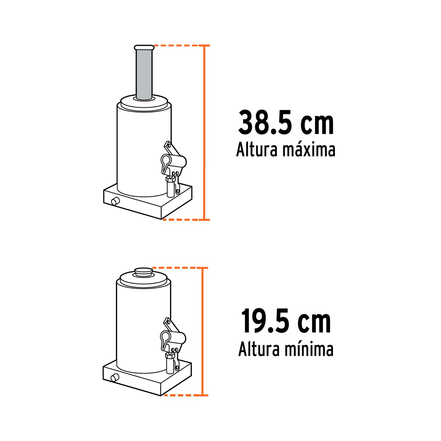 TRICKET HIDRÁULICO DE BOTELLA DE 4 TON, TRUPER