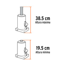TRICKET HIDRÁULICO DE BOTELLA DE 4 TON, TRUPER