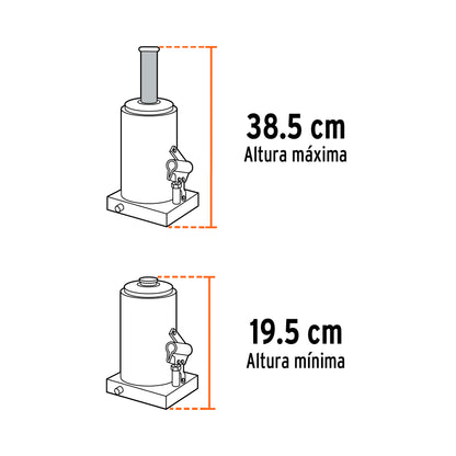 TRICKET HIDRÁULICO DE BOTELLA DE 4 TON, TRUPER