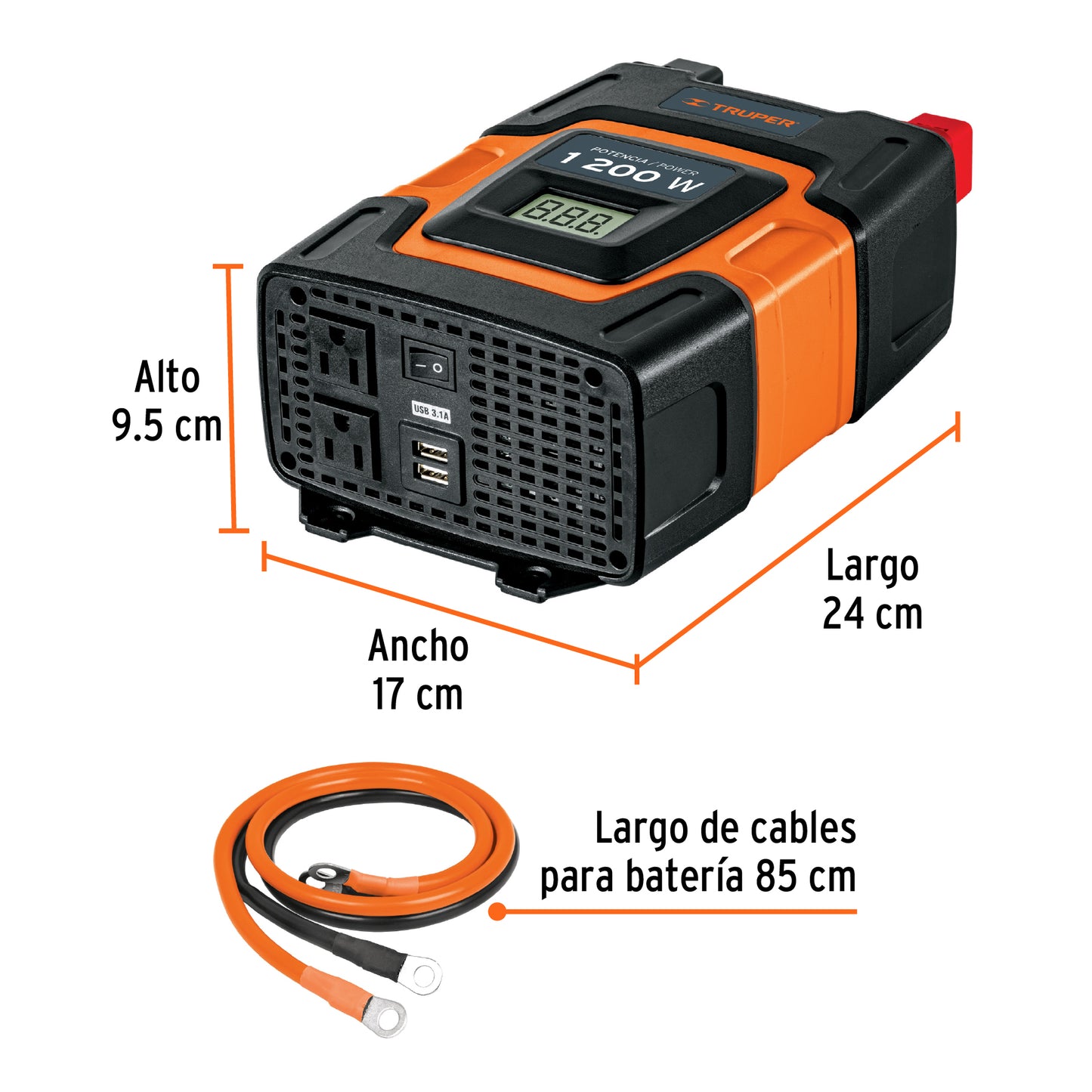 Inversor De Corriente 1200 W, TRUPER