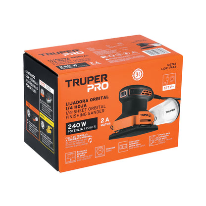 Lijadora Orbital  Profesional 1/4 Hoja, 240 W, TRUPER