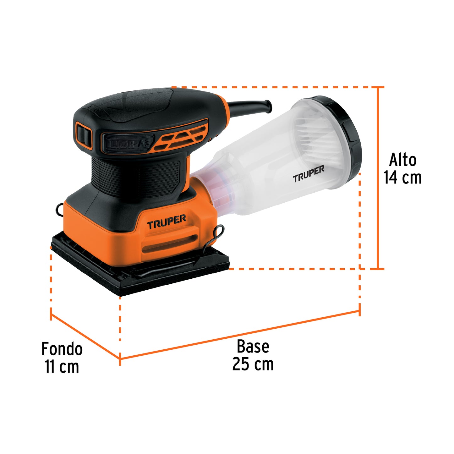 Lijadora Orbital  Profesional 1/4 Hoja, 240 W, TRUPER