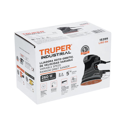 Lijadora Roto Orbital 5' 260 W, Industrial, TRUPER