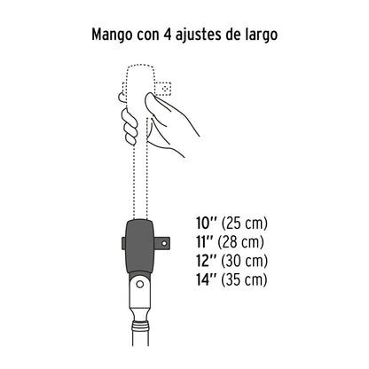 RATCHET/ MATRACA CUADRO 1/2' TELESCÓPICA DE 19' CON CABEZA ARTICULADA