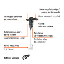 Mezcladora Eléctrica 1500 W, Industrial, TRUPER