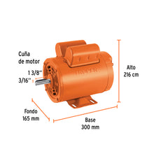 Motor Eléctrico Monofásico De 1 1/2 HP, Alta Velocidad, TRUPER