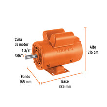 Motor Eléctrico Monofásico De 3/4 HP, Baja Velocidad, TRUPER