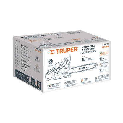 MOTOSIERRA DE GASOLINA PARA USO AGRICOLA, 38 CC, 18", TRUPER