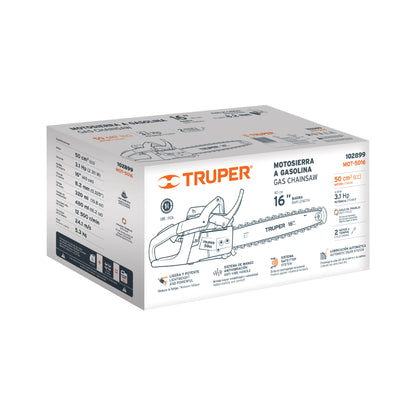 MOTOSIERRA DE GASOLINA PARA USO AGRICOLA, 50 CC, 16"", TRUPER