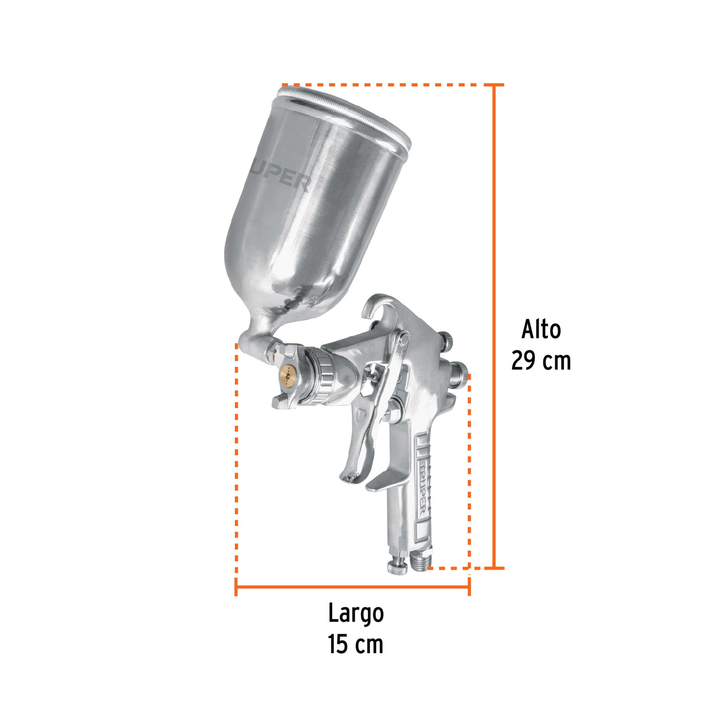 Pistola P/Pintar Gravedad LVMP Vaso Aluminio, 1.4 MM, TRUPER