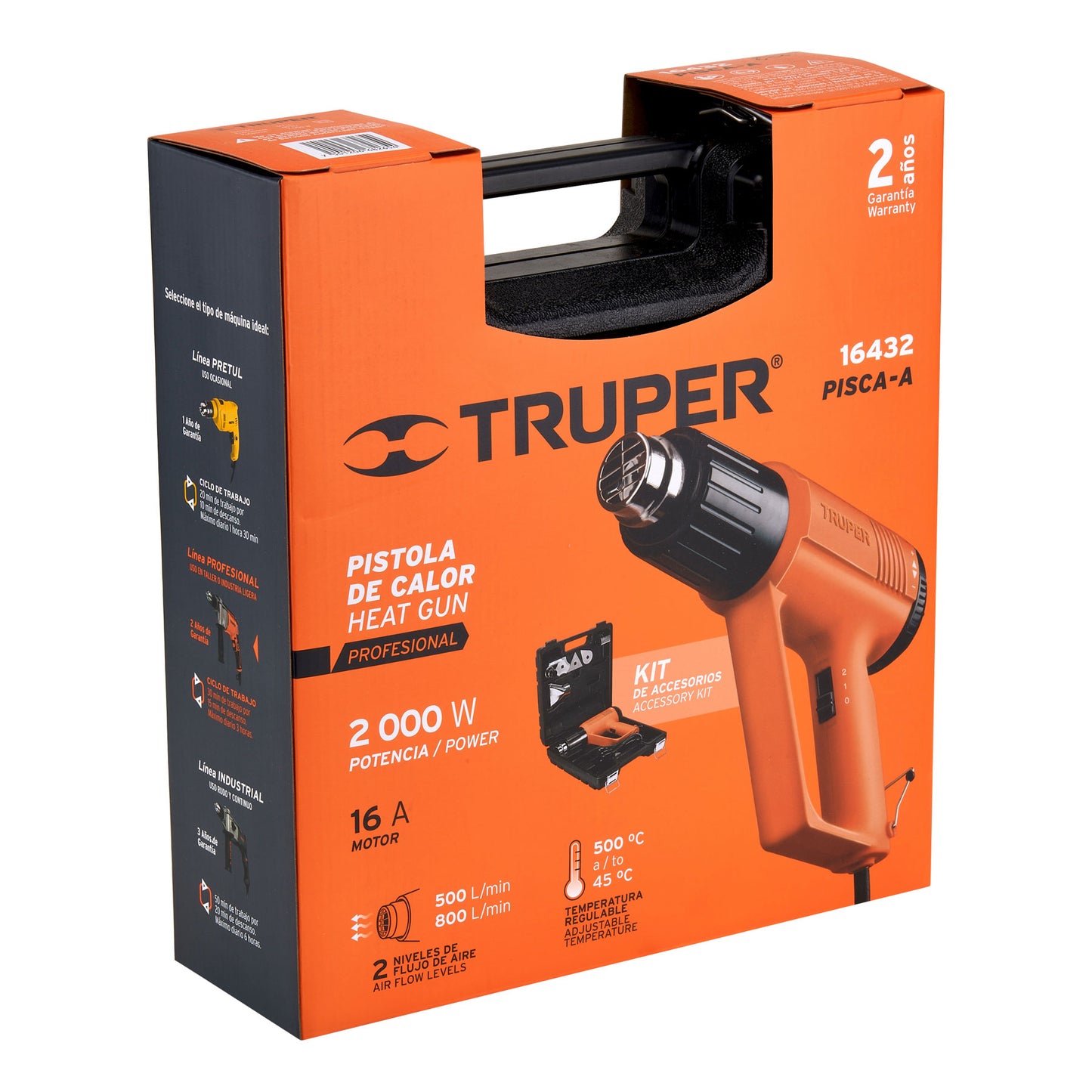 Pistola De Calor 2000 W Con 9 Accesorios, Profesional