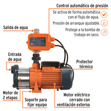 Bomba Centrífuga Presurizadora Multietapas 1/2 HP, TRUPER
