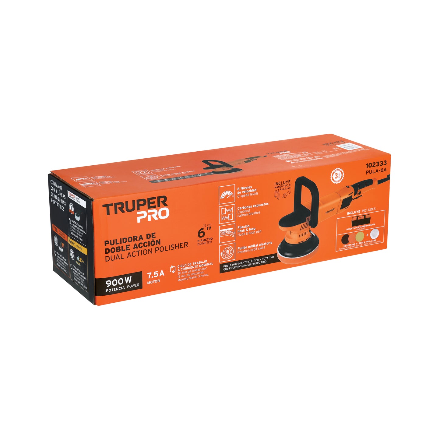 Pulidora Doble Acción 6”, 900W
