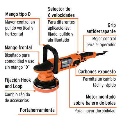Pulidora Doble Acción 6”, 900W