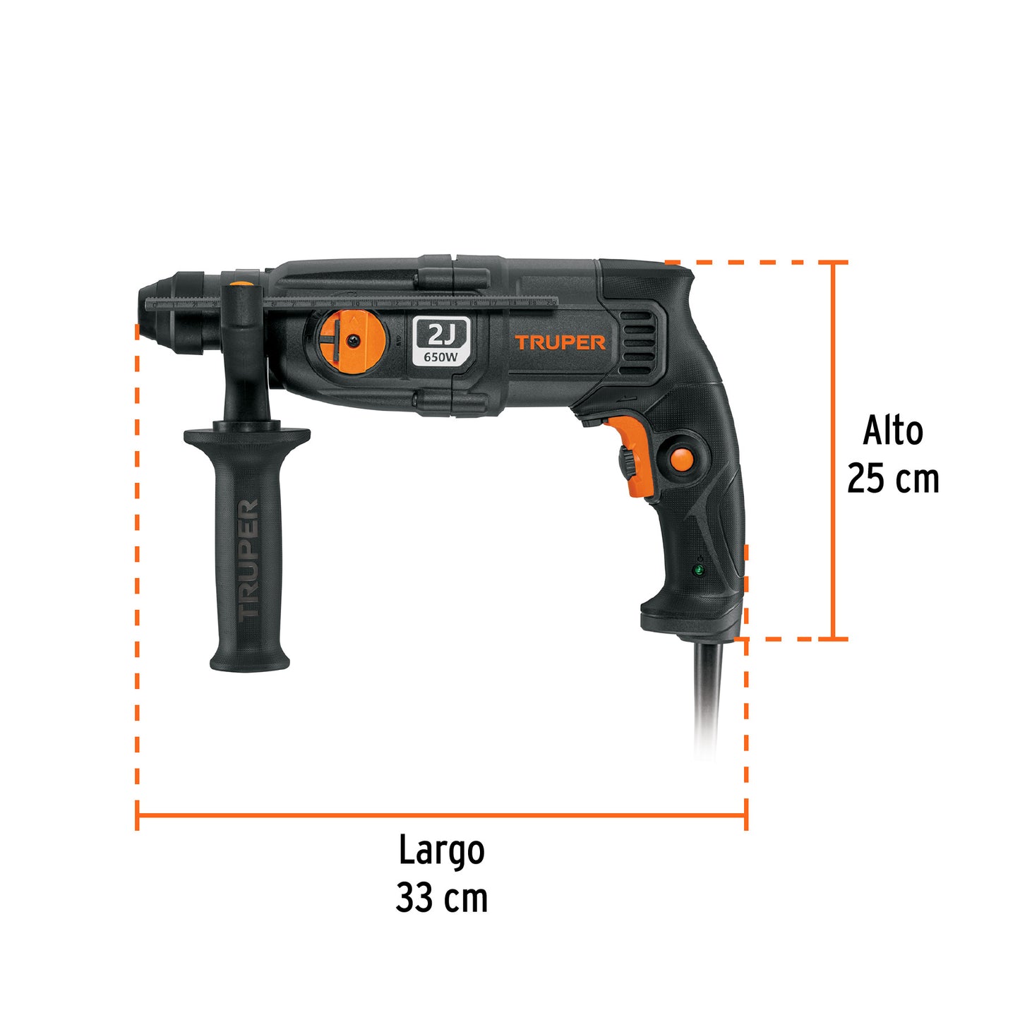 Rotomartillo SDS Plus 2 Joules 650 W, Industrial, TRUPER