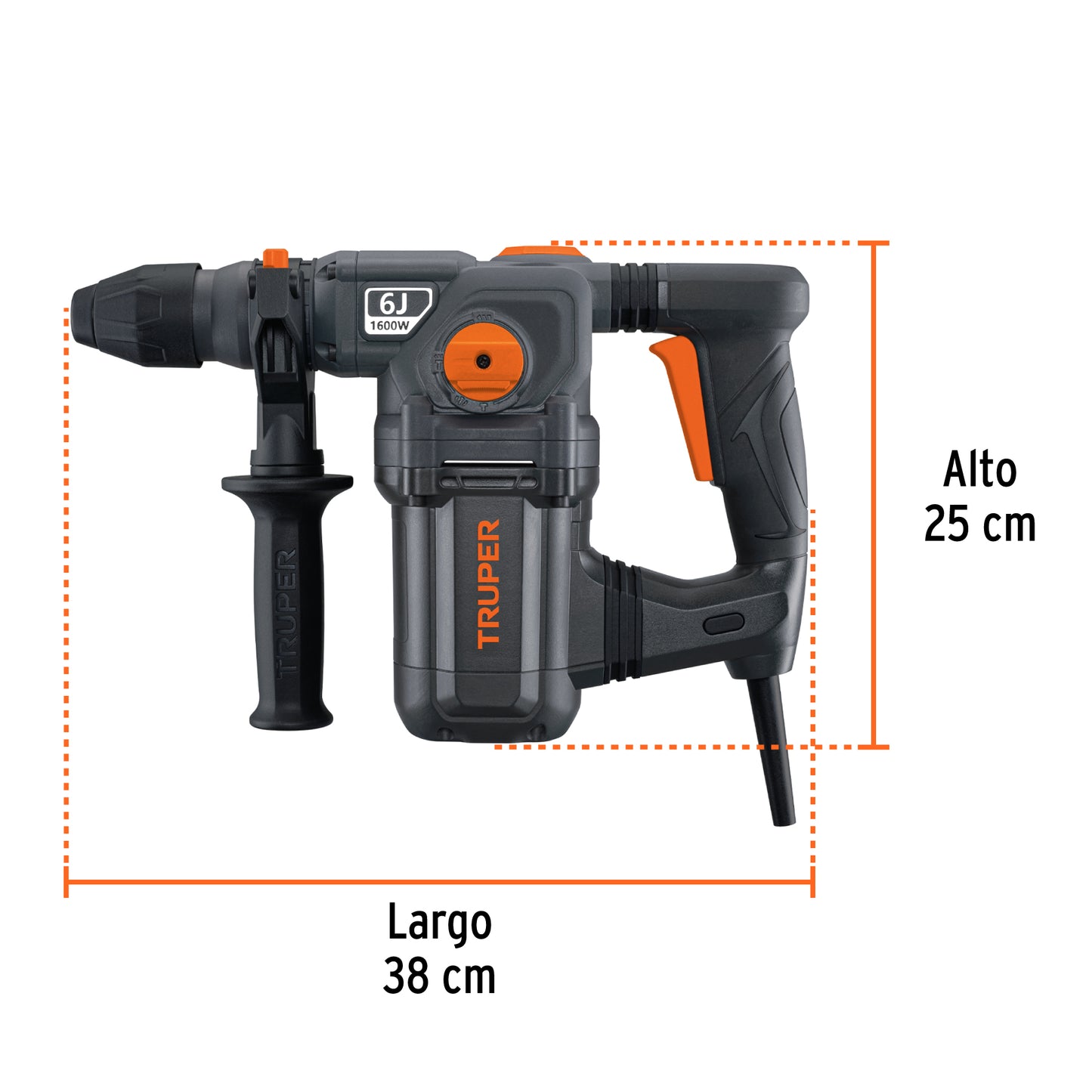 Rotomartillo SDS Plus 6 Joules 1600 W, Industrial, TRUPER
