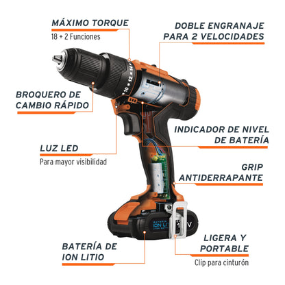 Rotomartillo Inalámbrico 3/8', 12 V, TRUPER