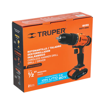 Rotomartillo Inalámbrico 1/2', 20 V, TRUPER