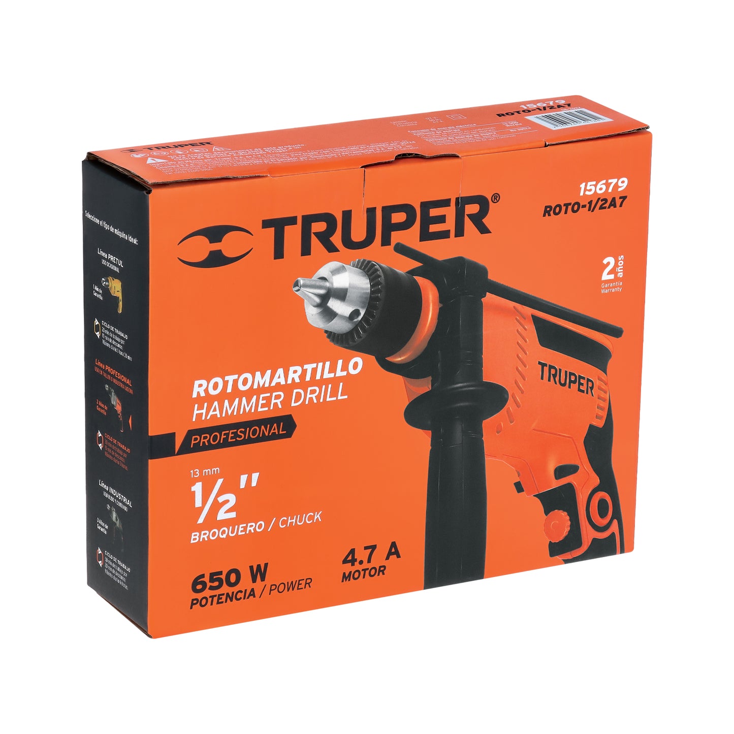 Rotomartillo 1/2' 650 W, Profesional, TRUPER
