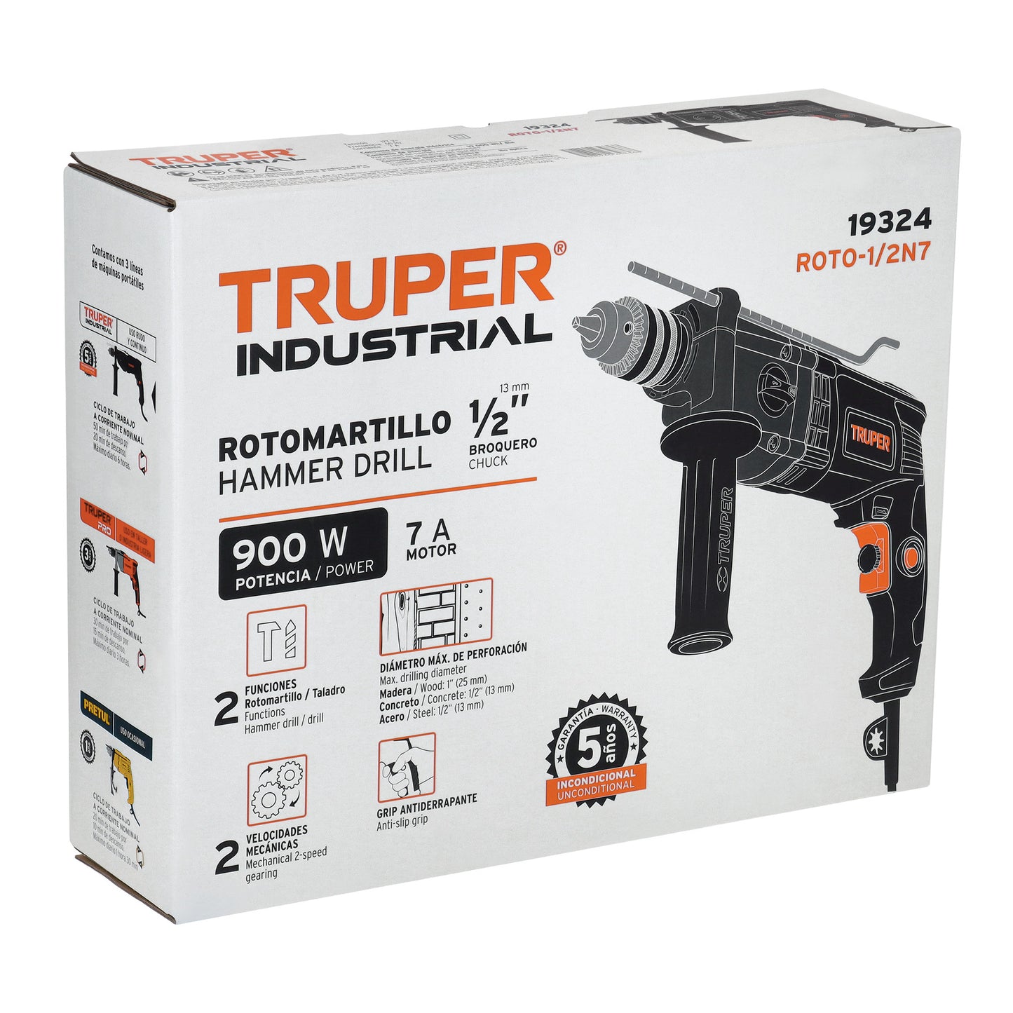 Rotomartillo 1/2' 900 W, Industrial, TRUPER