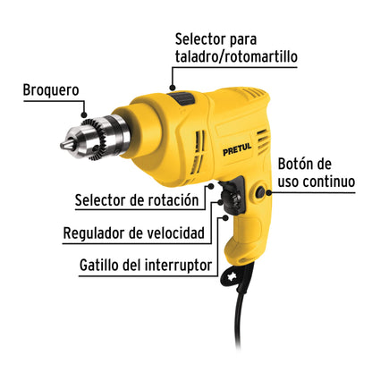 Rotomartillo 3/8' 550 W, PRETUL