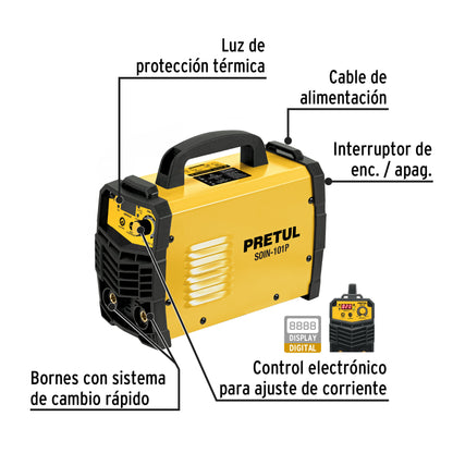 Soldadora Inversora, 100A, 127V, PRETUL