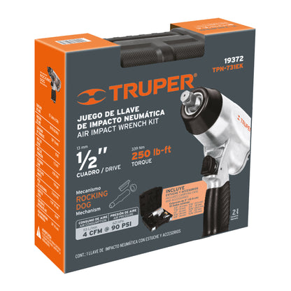 KIT DE LLAVE DE IMPACTO 1/2' CON ESTUCHE PLÁSTICO, TRUPER