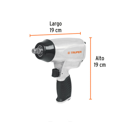 KIT DE LLAVE DE IMPACTO 1/2' CON ESTUCHE PLÁSTICO, TRUPER