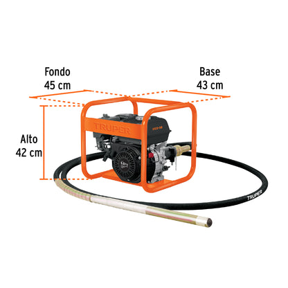 VIBRADOR PARA CONCRETO CON MOTOR A GASOLINA, 5.5 HP