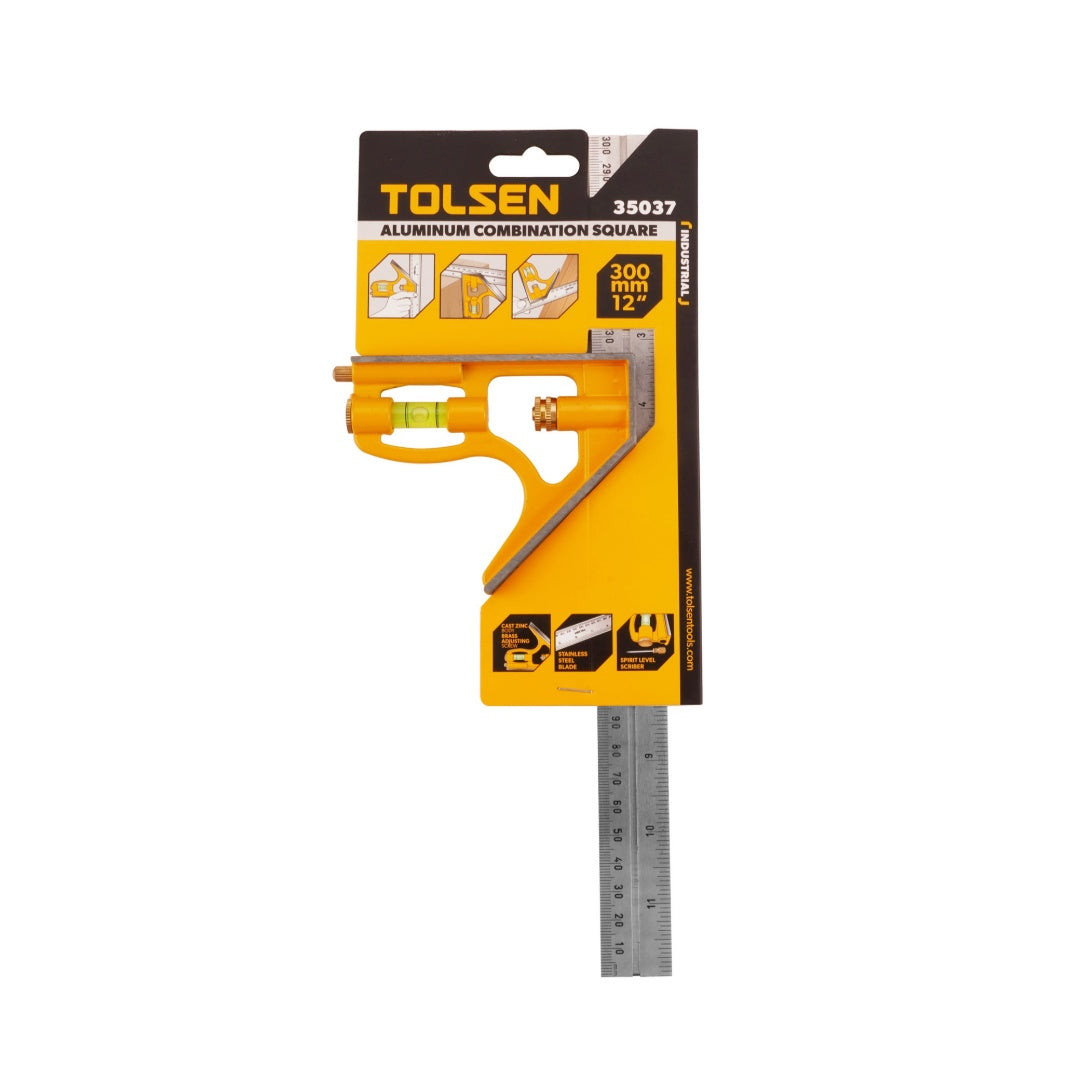 Escuadra de combinacion con nivel de 12" (Industrial), TOLSEN